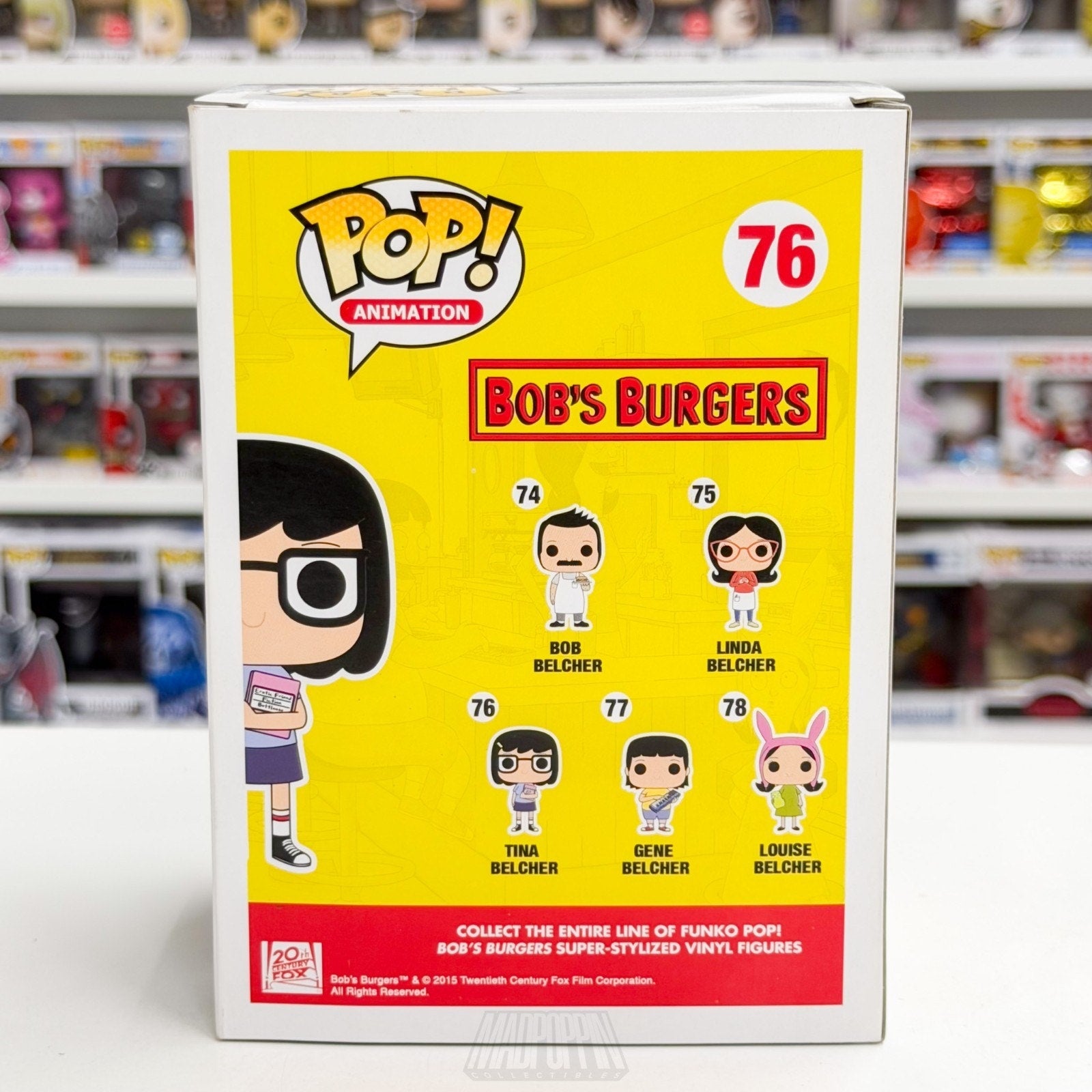 Funko Pop Animation Bobs Burgers Tina Belcher 76 Sitcom New Jersey Vinyl Figure