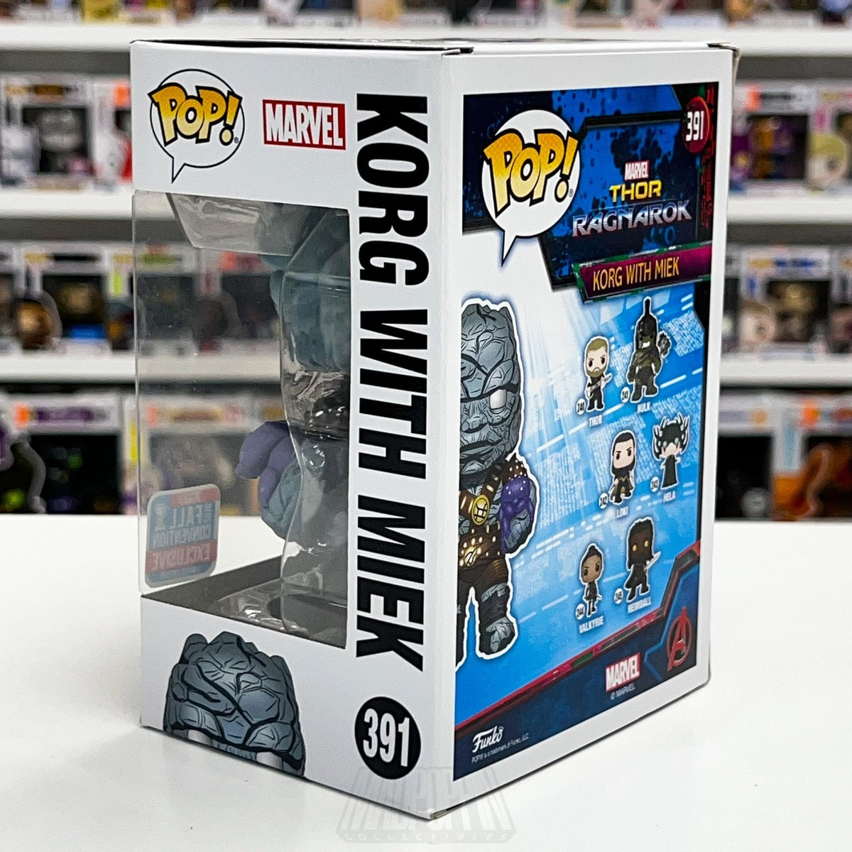 Funko Pop Marvel Thor Ragnarok Korg w/Miek 391 2018 Fall Con NYCC Vinyl Figure