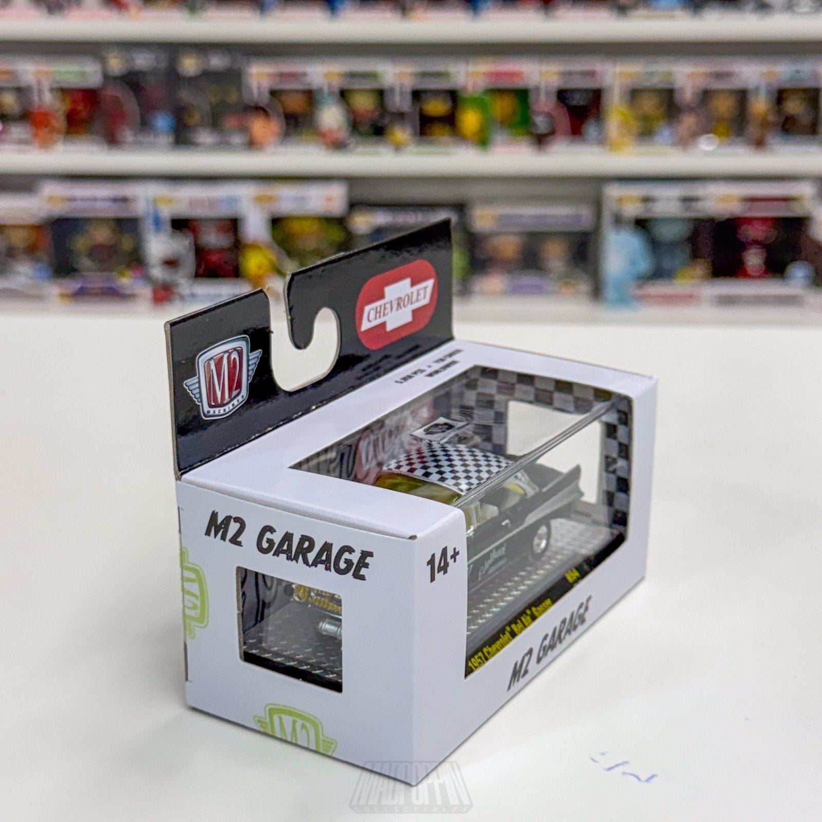 M2 Machines Garage Diecast 1957 Chevrolet Chevy Bel Air Gasser Edelbrock Muscle