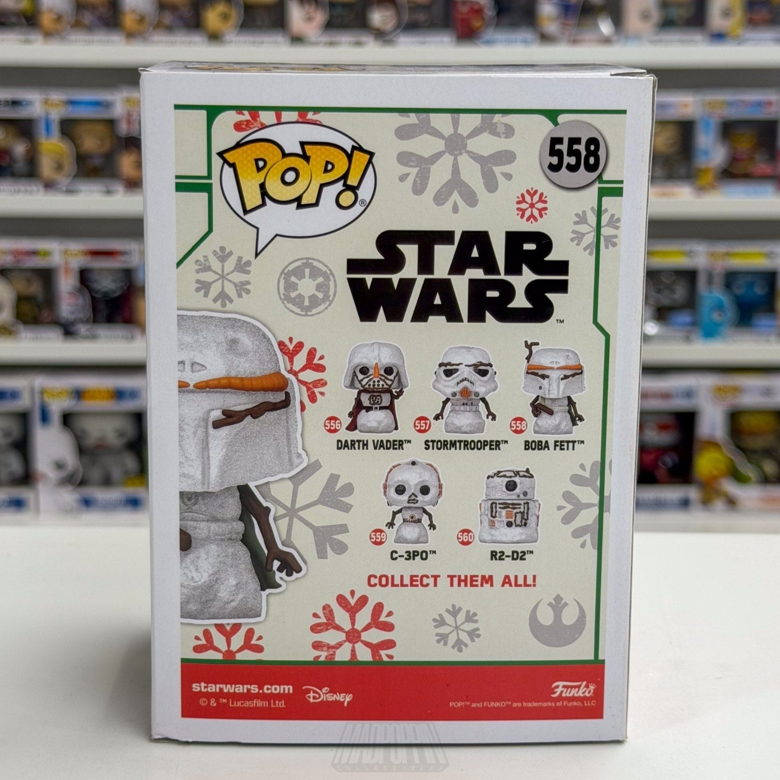 Funko Pop Star Wars Boba Fett Christmas Snowman 558 Bounty Hunter Vinyl Figure