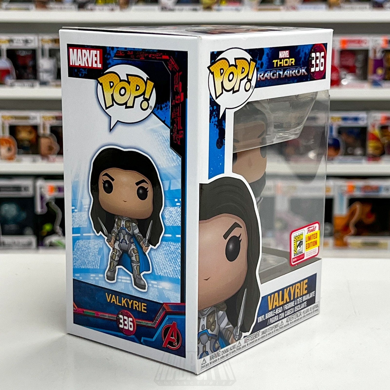 Funko Pop Marvel Thor Ragnarok Valkyrie Battle Outfit 336 SDCC 2018 Vinyl Figure