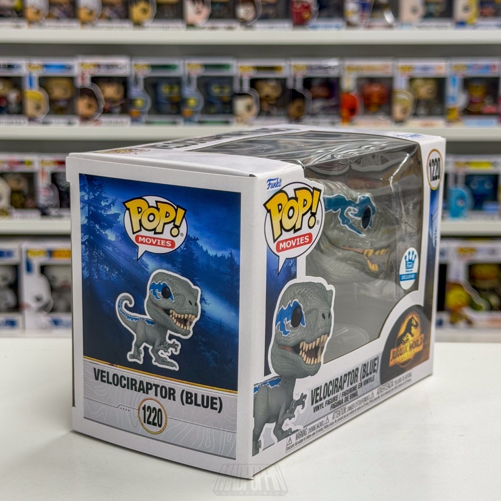 Funko Pop Movies Jurassic World Velociraptor Blue 1220 Dinosaur Toy Vinyl Figure