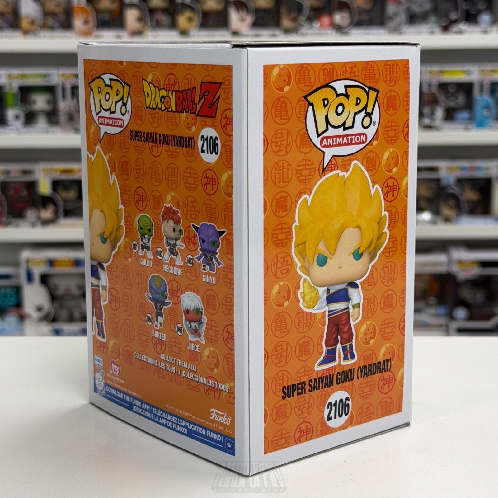 Funko Pop Anime DBZ Super Saiyan Goku Yardrat Toy Temple Glow Chase 2106 Figure