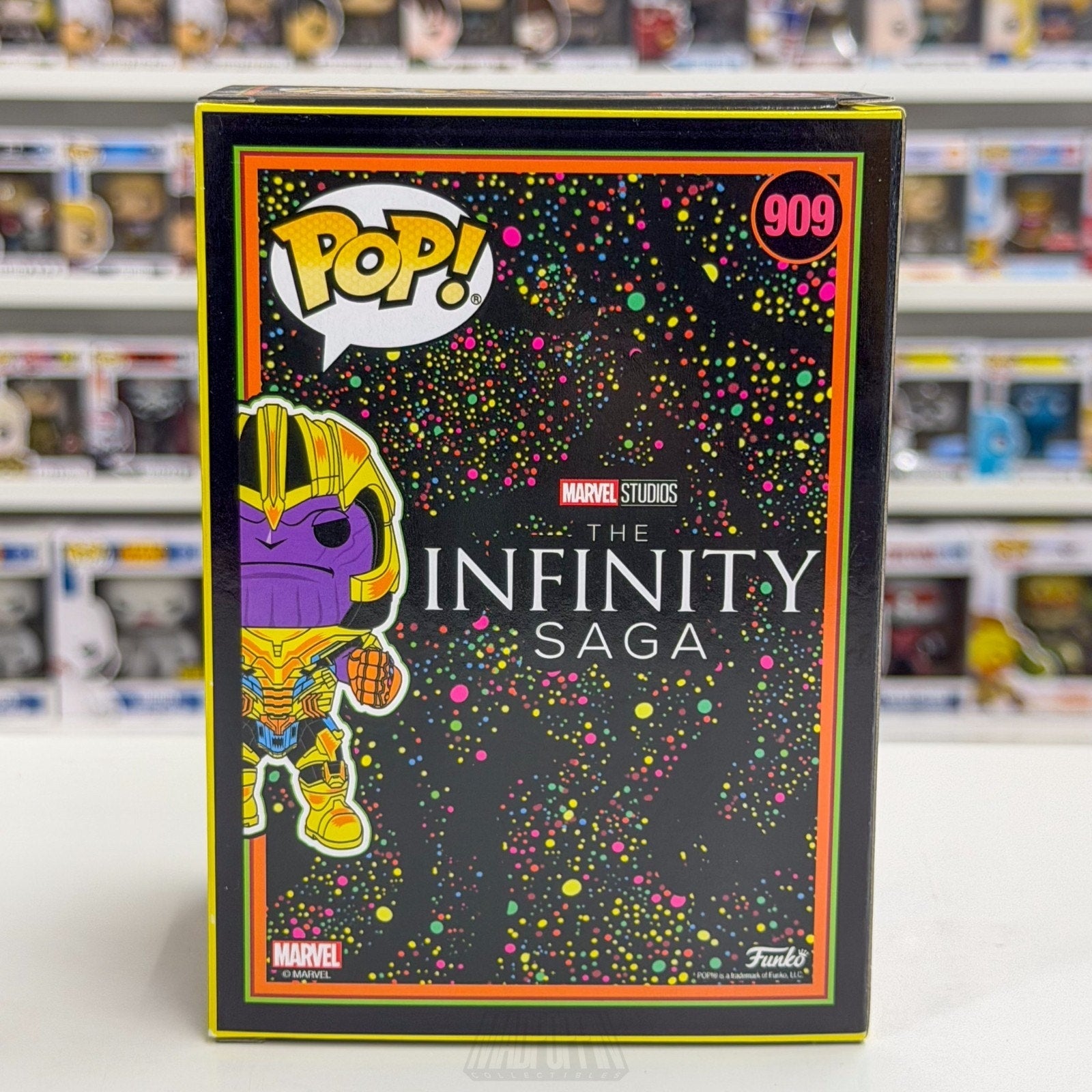 Funko Pop Marvel Avengers Endgame Thanos Blacklight Target 909 Toy Vinyl Figure