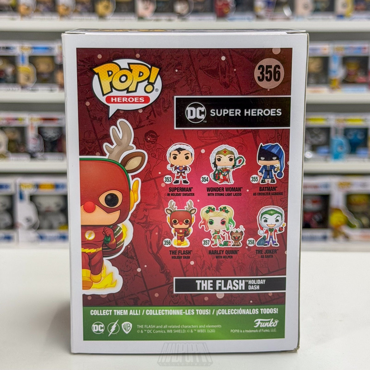 Funko Pop DC Super Heroes The Flash Holiday Dash Reindeer 356 Toy Vinyl Figure