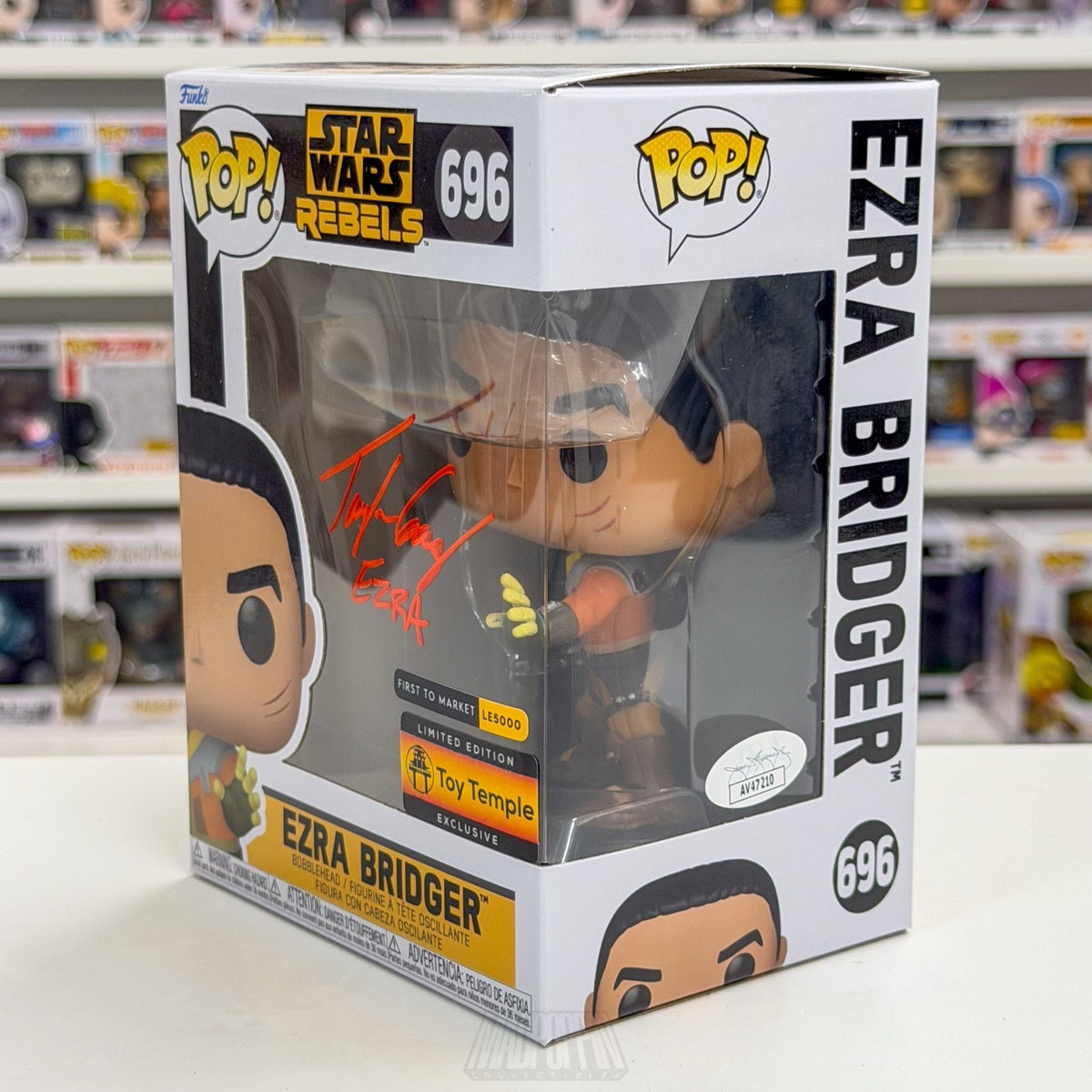 Funko Pop Star Wars Rebels Ezra Bridger Signed Auto Taylor Gray Toy Temple 696