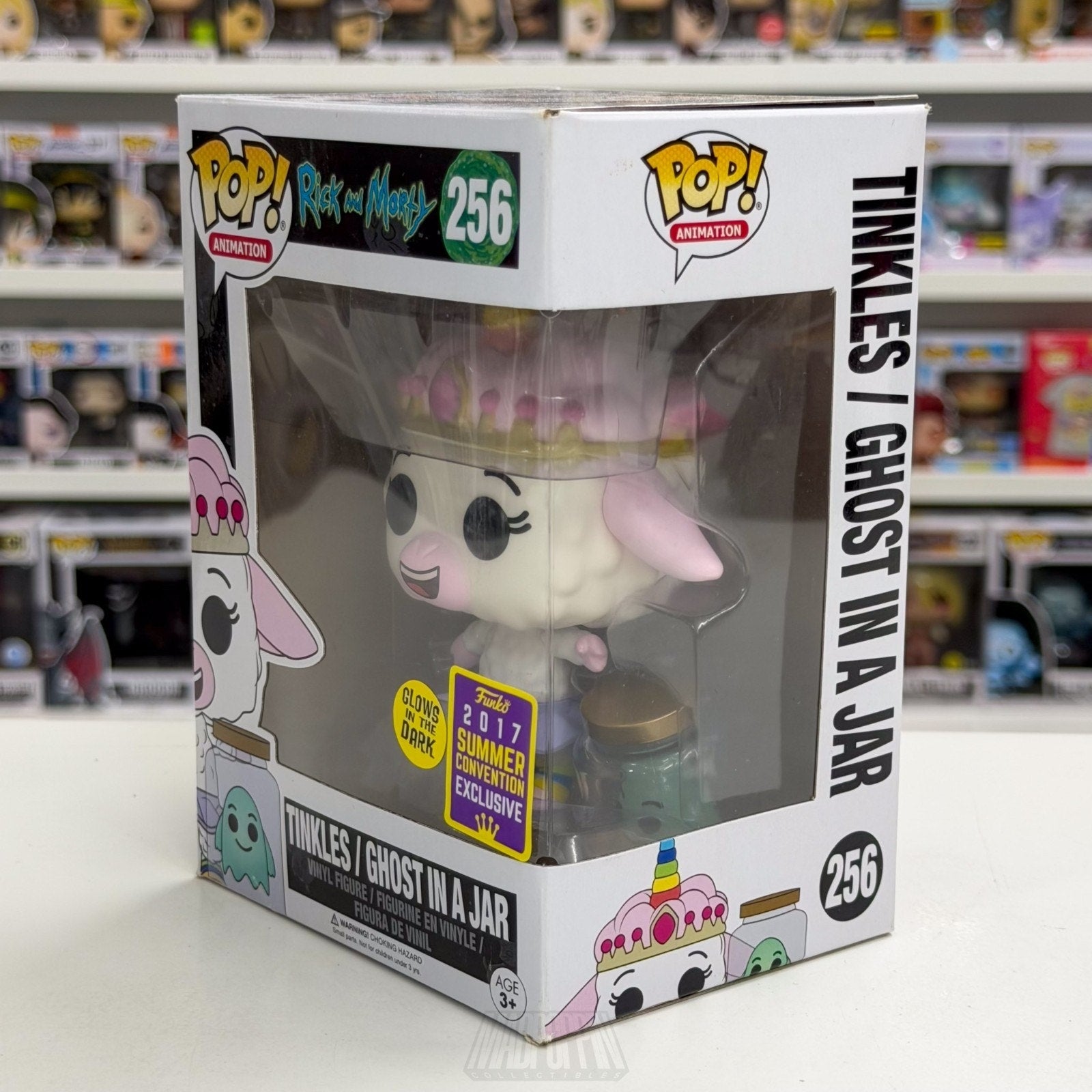 Funko Pop Animation Rick & Morty Tinkles Ghost in a Jar Glow SDCC 256 Toy Figure