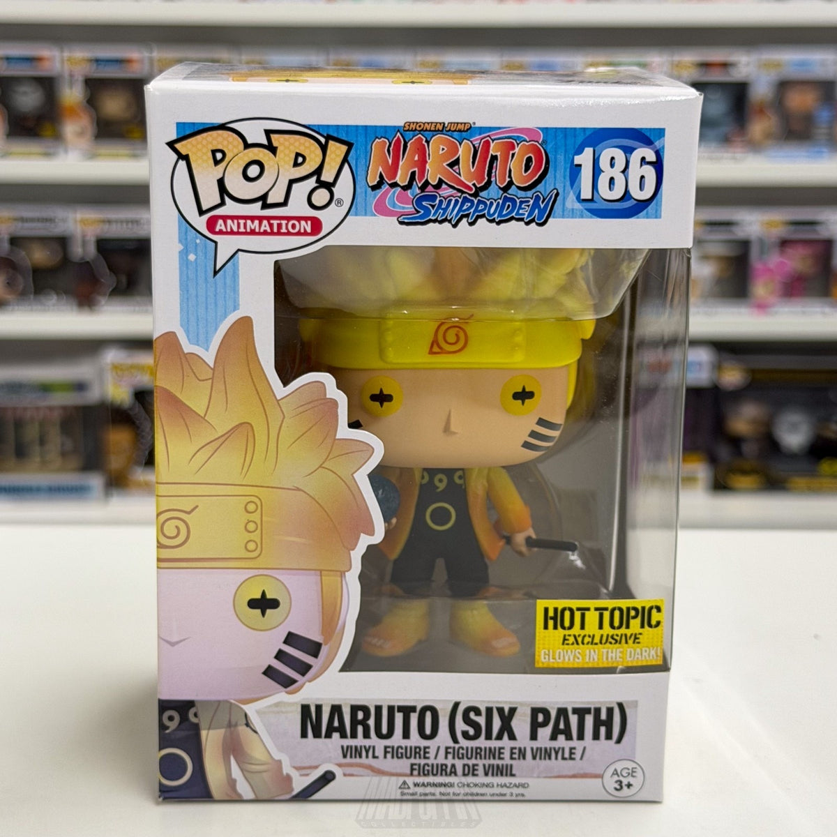 Funko Pop Anime Naruto Six Path Glow Hot Topic 186 Japan Manga Toy Vinyl Figure