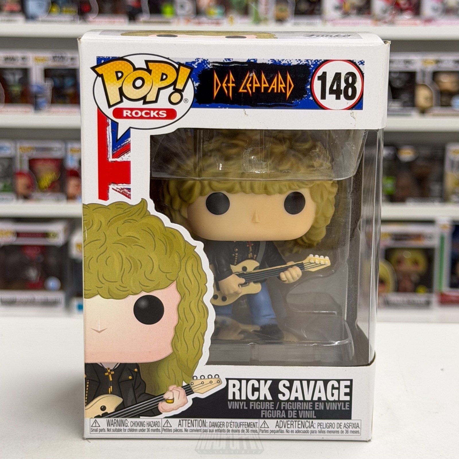 Funko Pop Rocks Def Leppard Rick Savage 148 English Glam Metal Band Vinyl Figure