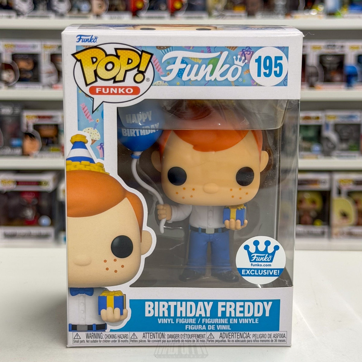 Funko Pop Birthday Freddy w/Balloon & Gift Exclusive 195 Mascot Toy Vinyl Figure