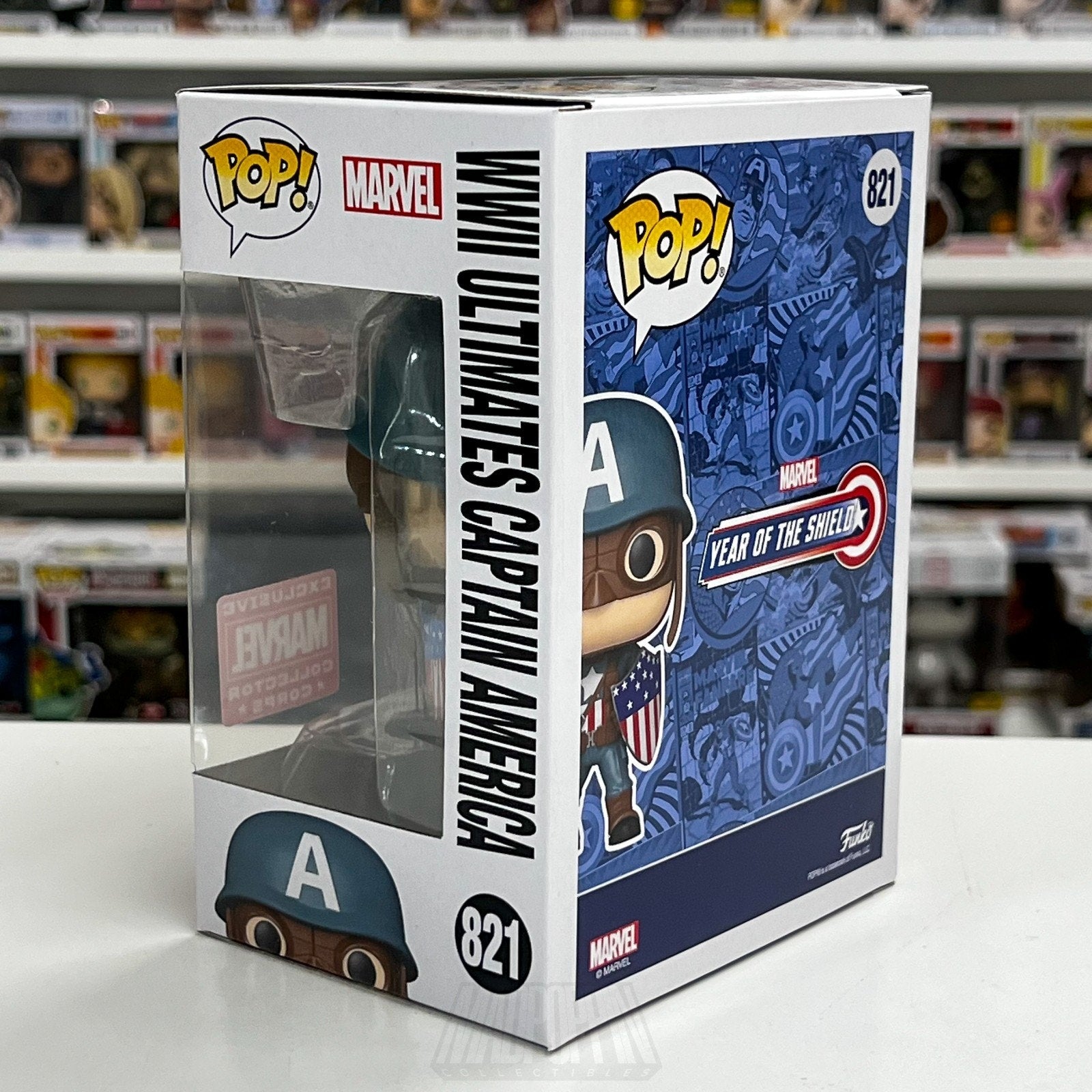 Funko Pop Marvel Collector Corps WWII Ultimates Captain America 821 Vinyl Figure