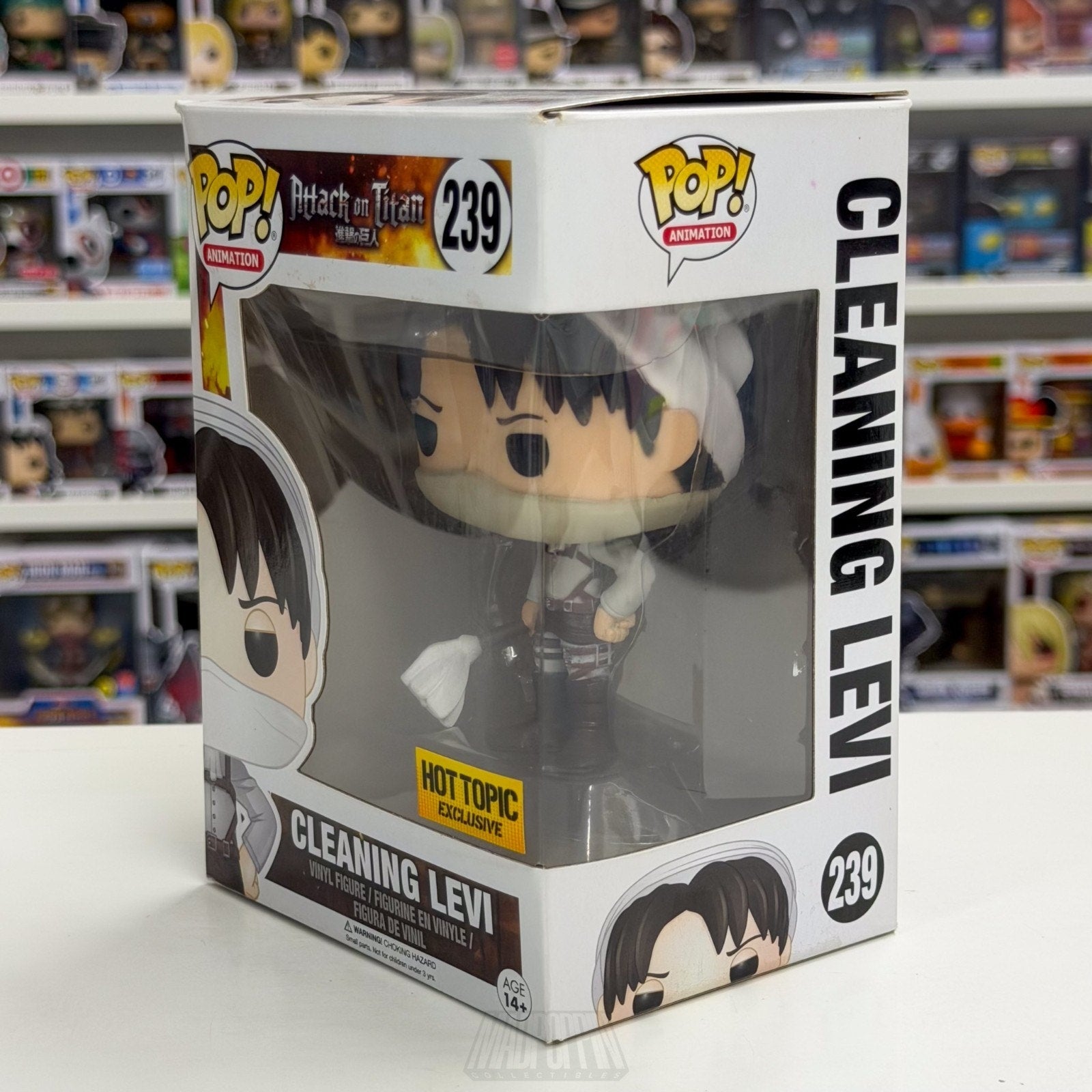 Funko Pop Anime Attack on Titan Cleaning Levi Hot Topic 239 Manga Vinyl Figure