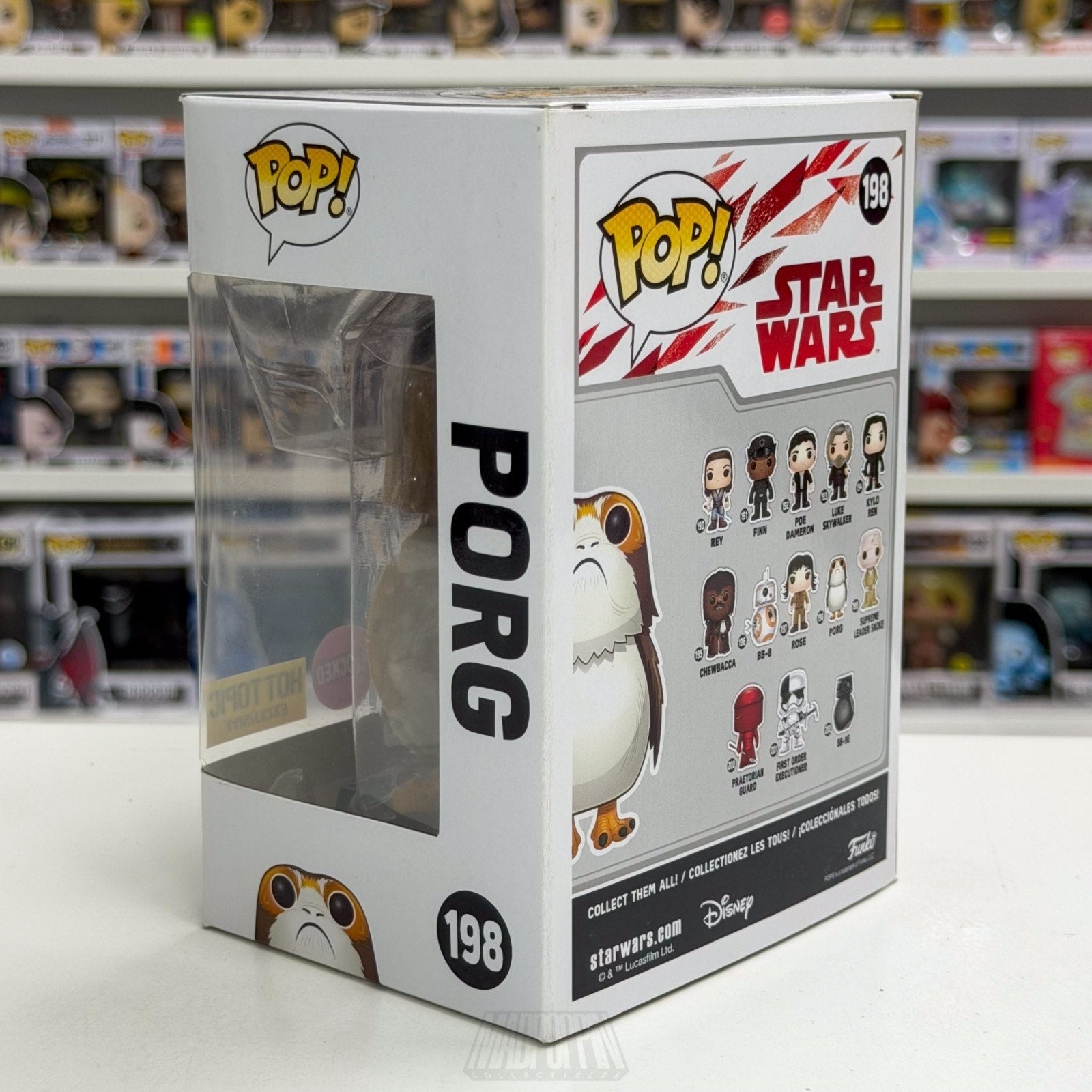 Funko Pop Star Wars Episode 8 Last Jedi Porg Flocked Hot Topic 198 Vinyl Figure