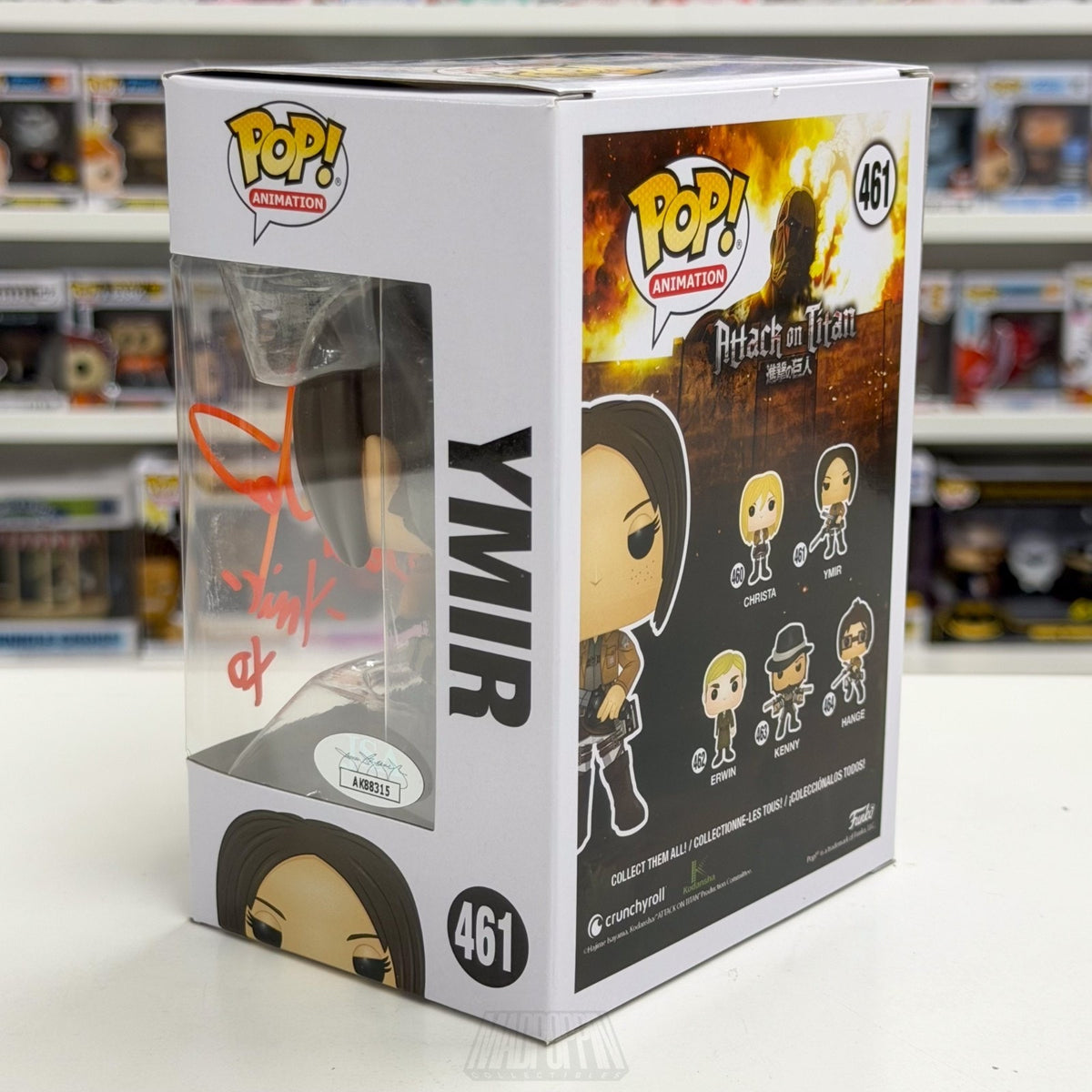 Funko Pop Anime Attack on Titan Ymir 461 Auto Elizabeth Maxwell JSA Vinyl Figure
