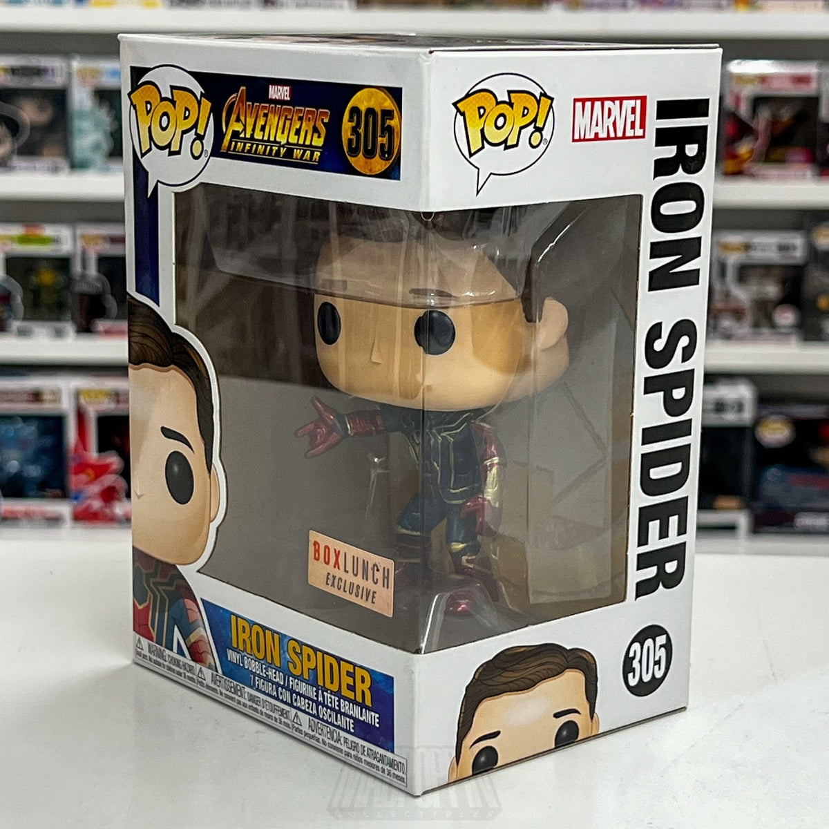 Funko Pop Marvel Avengers Infinity War Iron Spider Unmasked BoxLunch 305 Figure