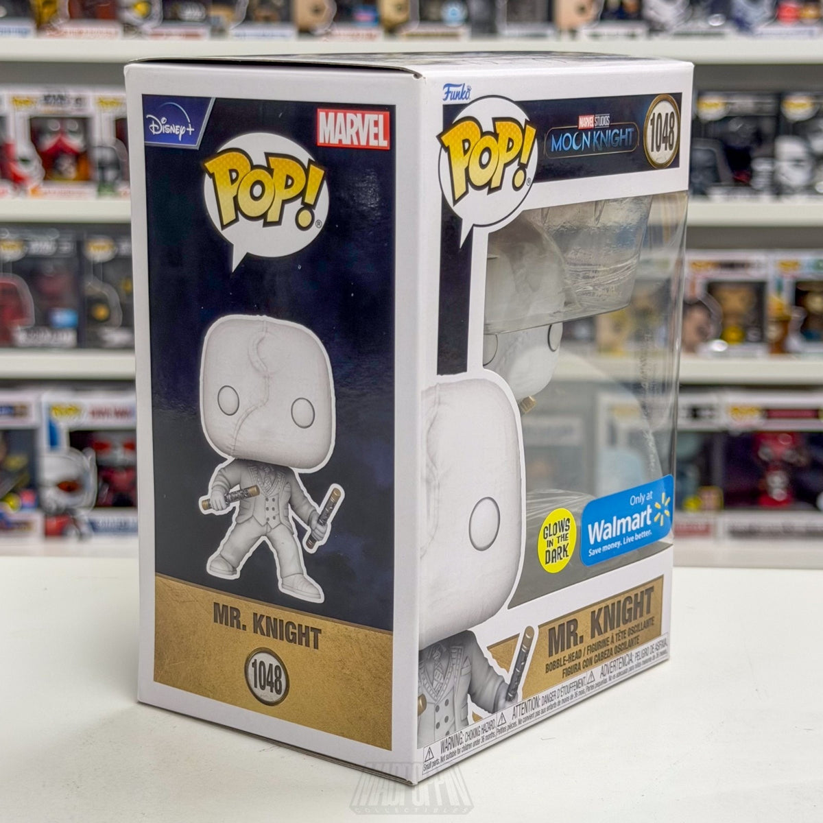 Funko Pop Marvel Mr Moon Knight Walmart Glow 1048 MCU Disney Show Vinyl Figure