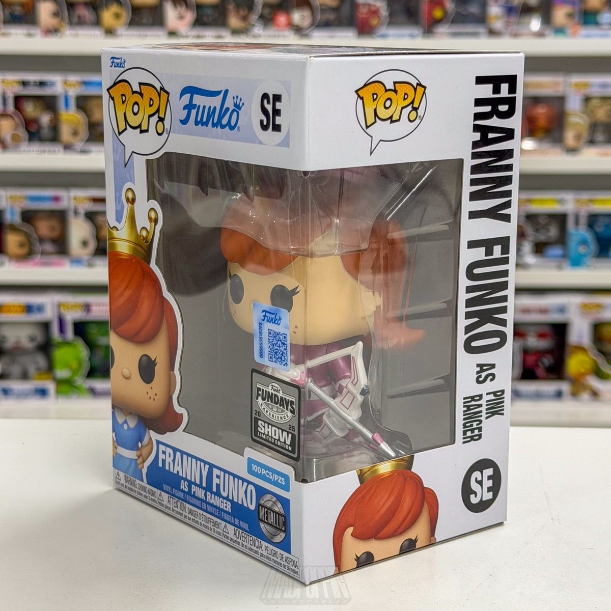 Funko Pop Fundays Franny Mighty Morphin Pink Ranger Metallic MMPR Figure 100PC