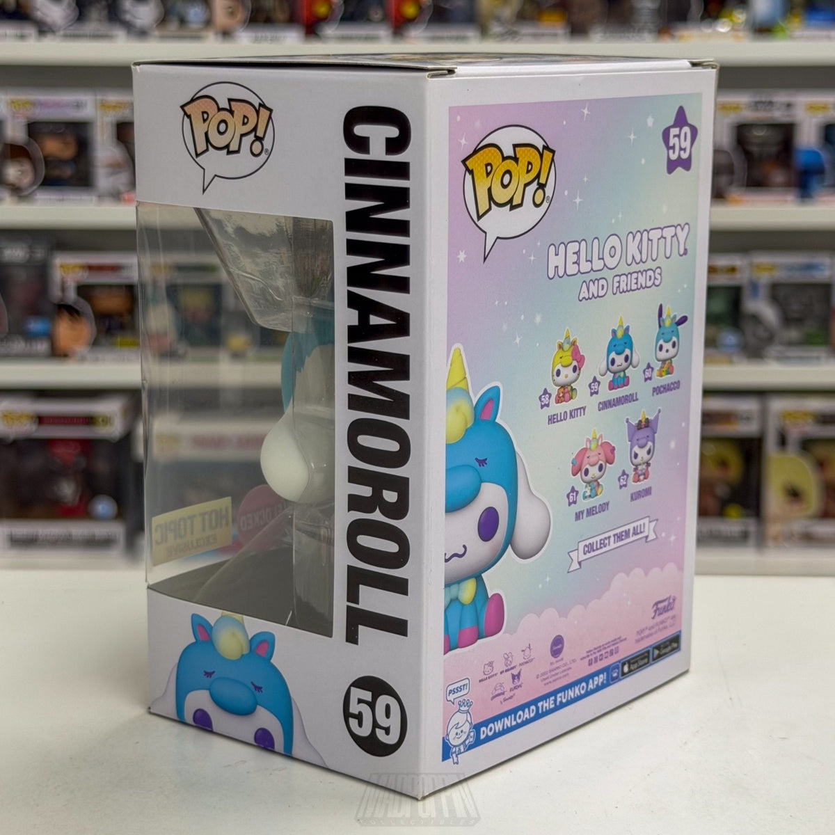 Funko Pop Sanrio Hello Kitty & Friends Cinnamoroll Flocked Hot Topic 59 Kawaii