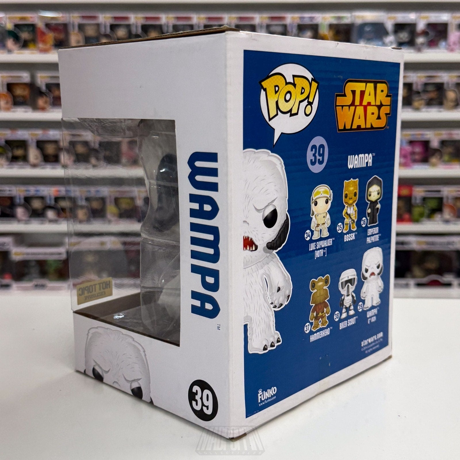 Funko Pop Star Wars Wampa Flocked Hot Topic 39 Ice Snow Monster Vinyl 6" Figure