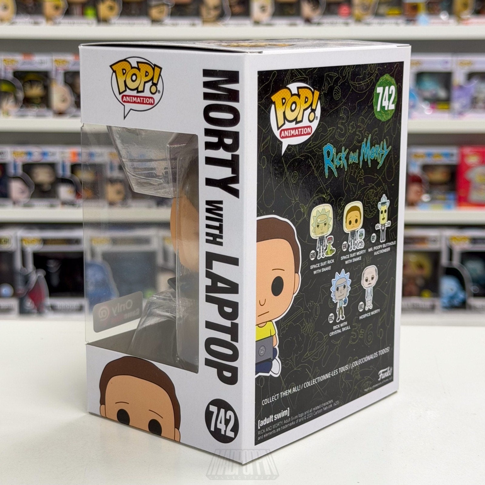 Funko Pop Animation Rick & Morty w/Laptop GameStop 742 Sci-Fi Toy Vinyl Figure