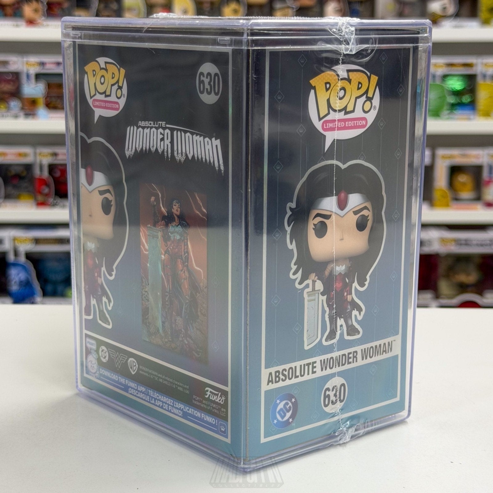 Funko Pop DC Heroes Absolute Wonder Woman 630 LE 1000 SDCC 2026 Toy CON STICKER
