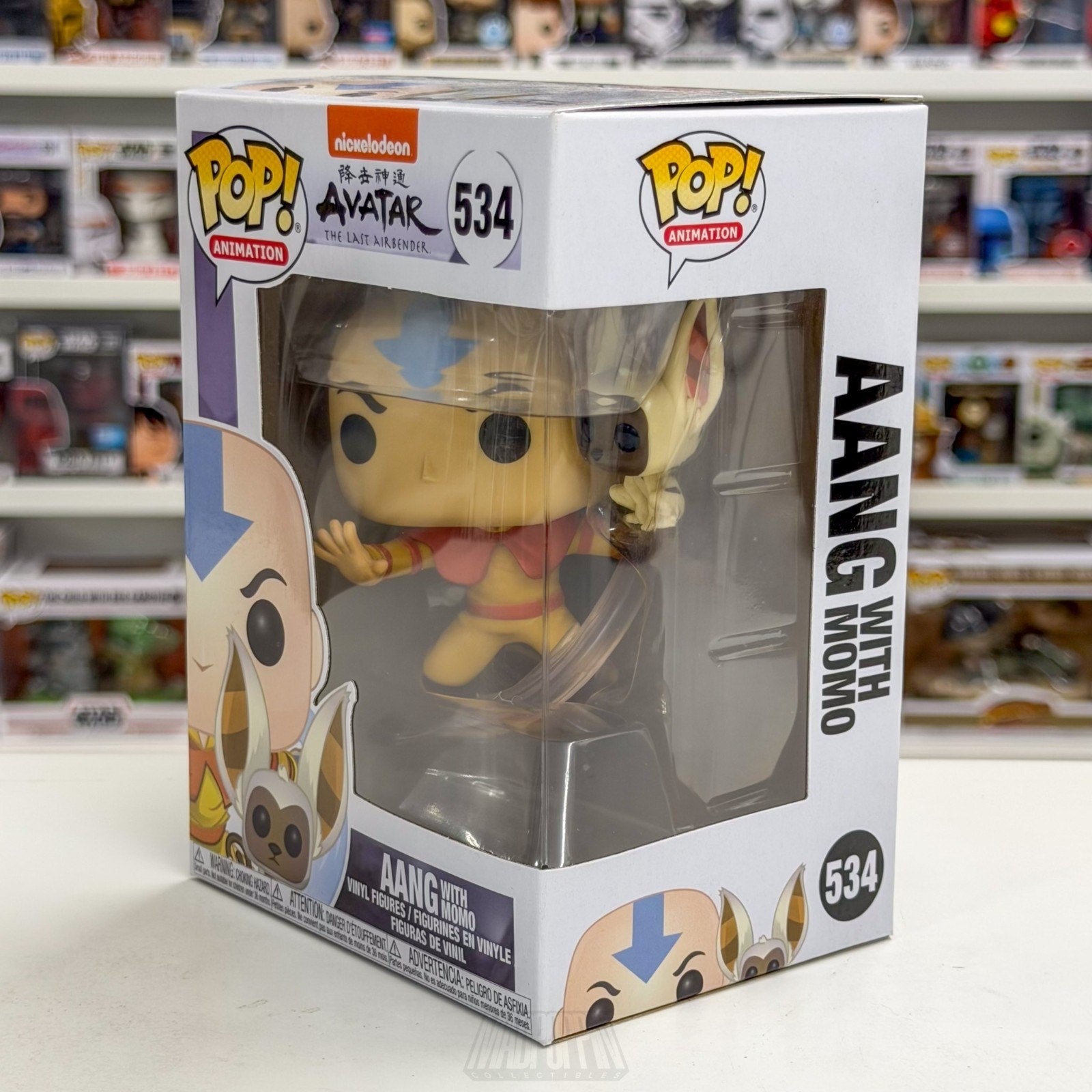 Funko Pop Animation Nickelodeon Avatar Last Airbender Aang w/Momo 534 Toy Figure