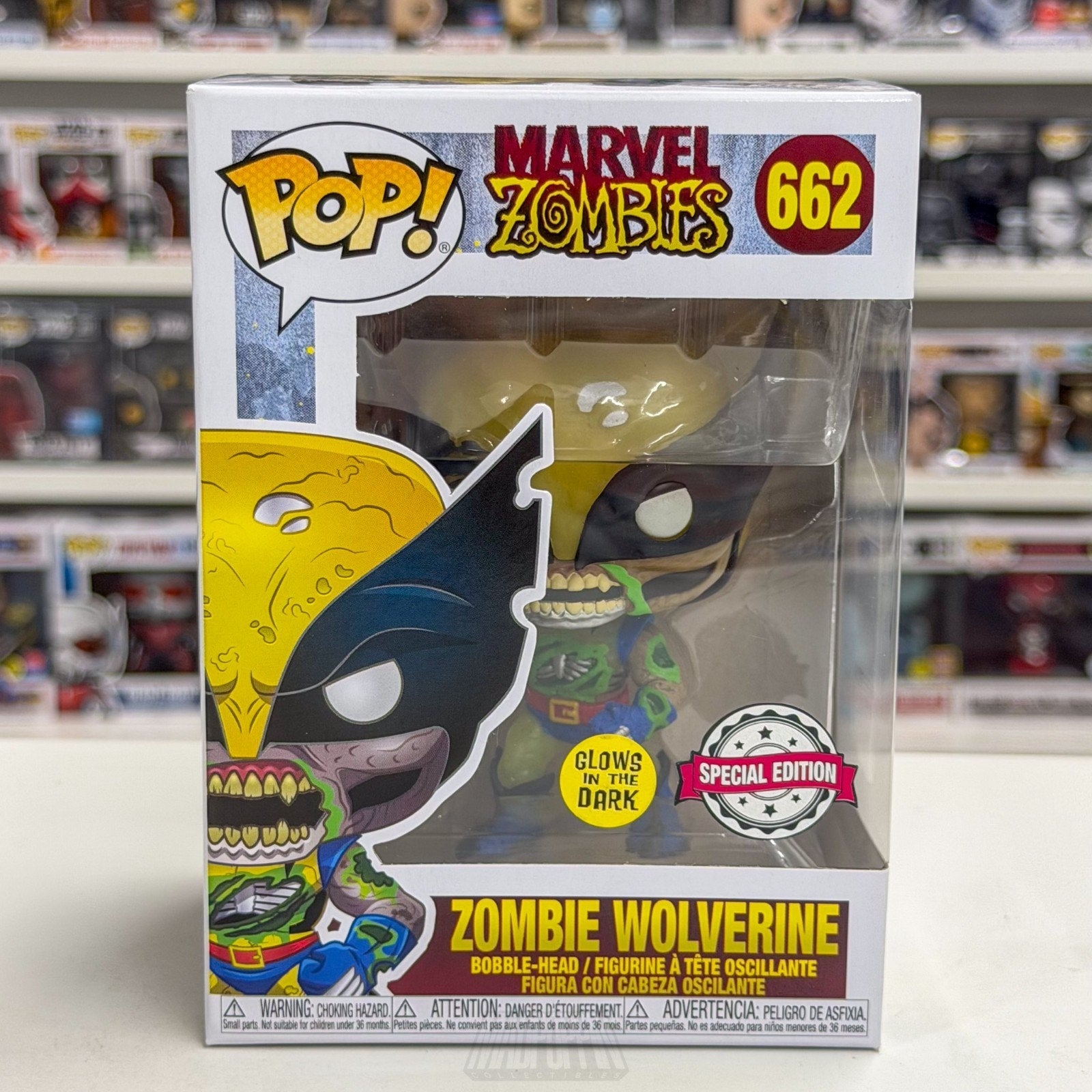 Funko Pop Marvel Zombie Wolverine Glow Special Edition 662 Mutant Vinyl Figure