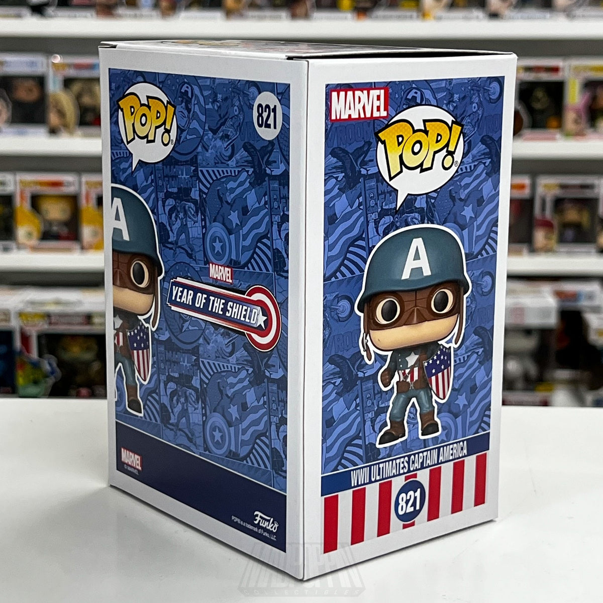 Funko Pop Marvel Collector Corps WWII Ultimates Captain America 821 Vinyl Figure