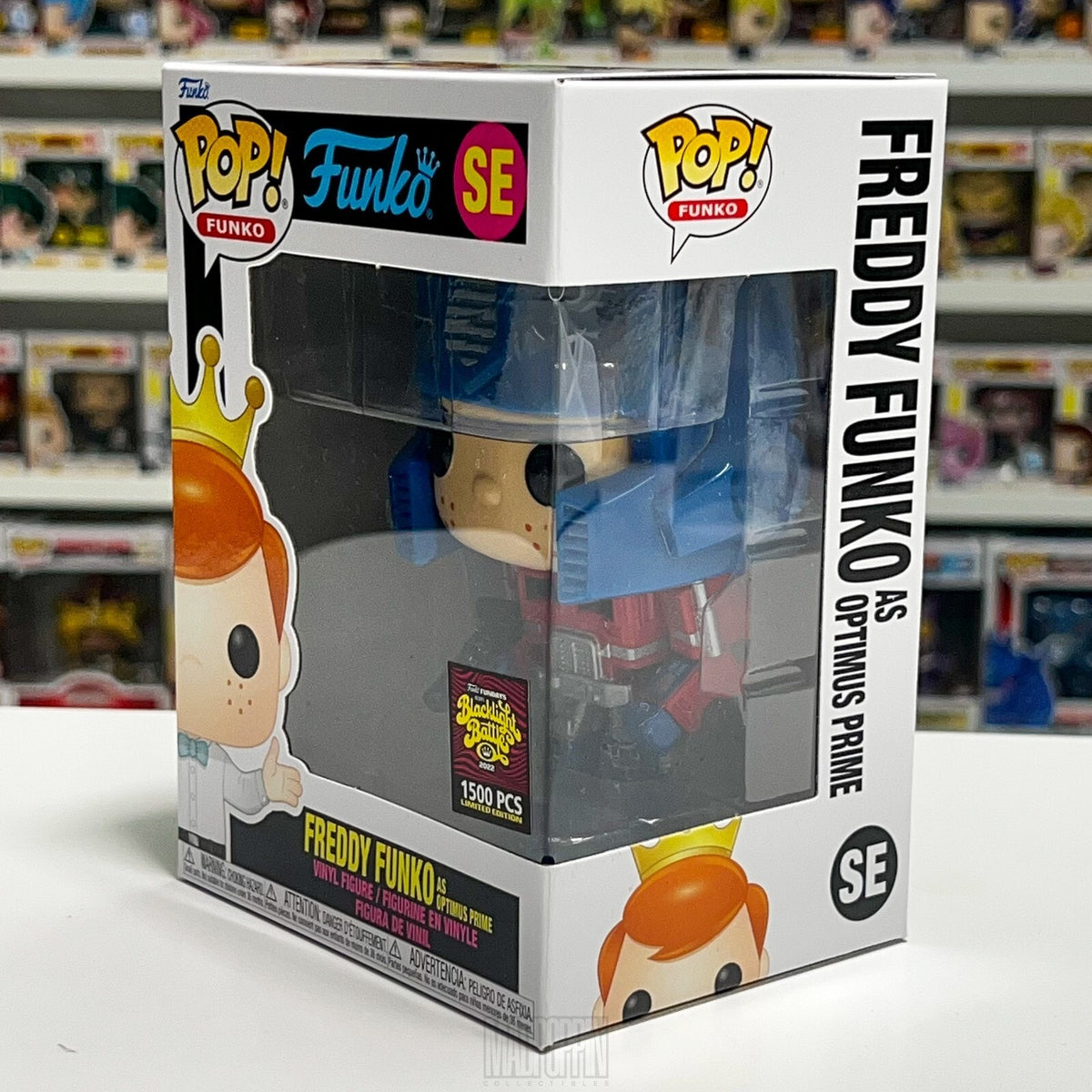 Funko Pop Fundays Blacklight Battle Freddy Optimus Prime SE Transformers Figure