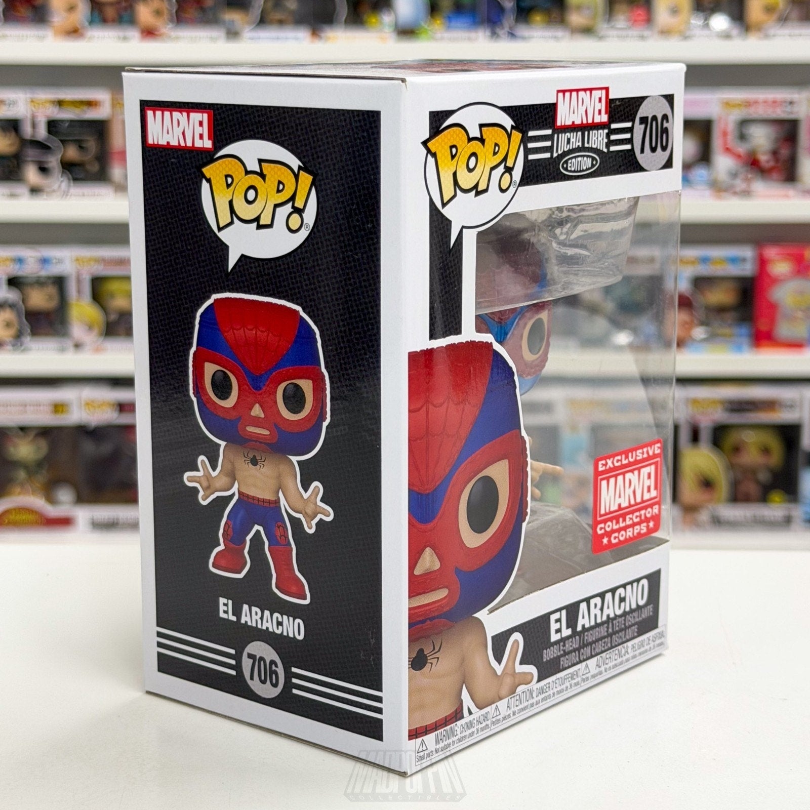 Funko Pop Marvel Collector Corps Lucha Libre El Aracno Metallic 706 Toy Figure