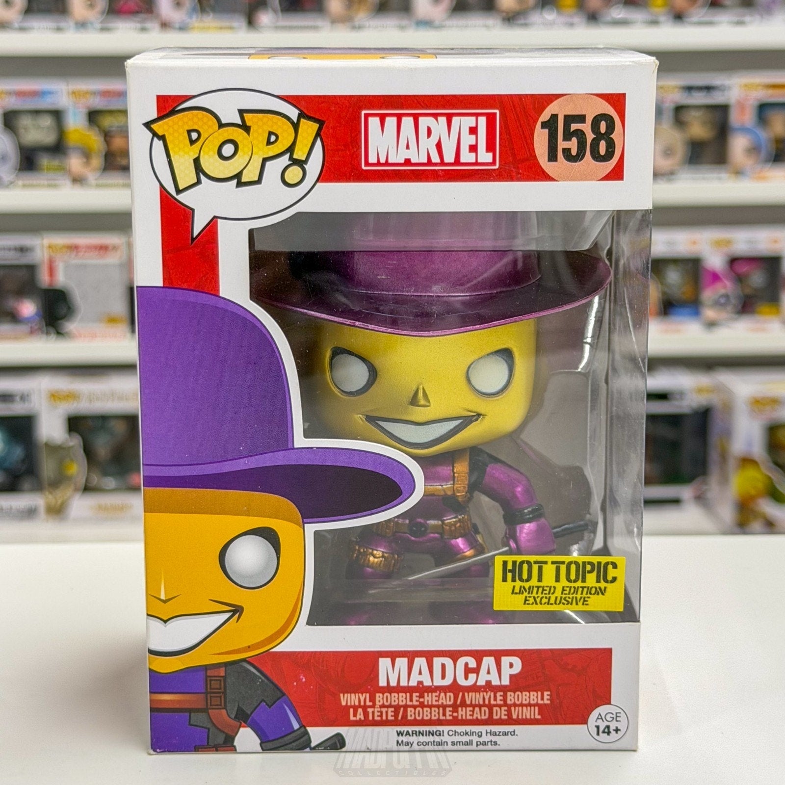 Funko Pop Marvel Madcap Metallic Chase Hot Topic 158 Mystery Box Vinyl Figure