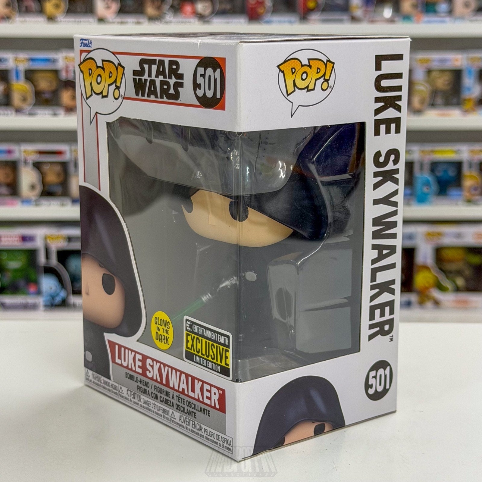 Funko Pop Star Wars Luke Skywalker Glow Entertainment Earth 501 Toy Vinyl Figure