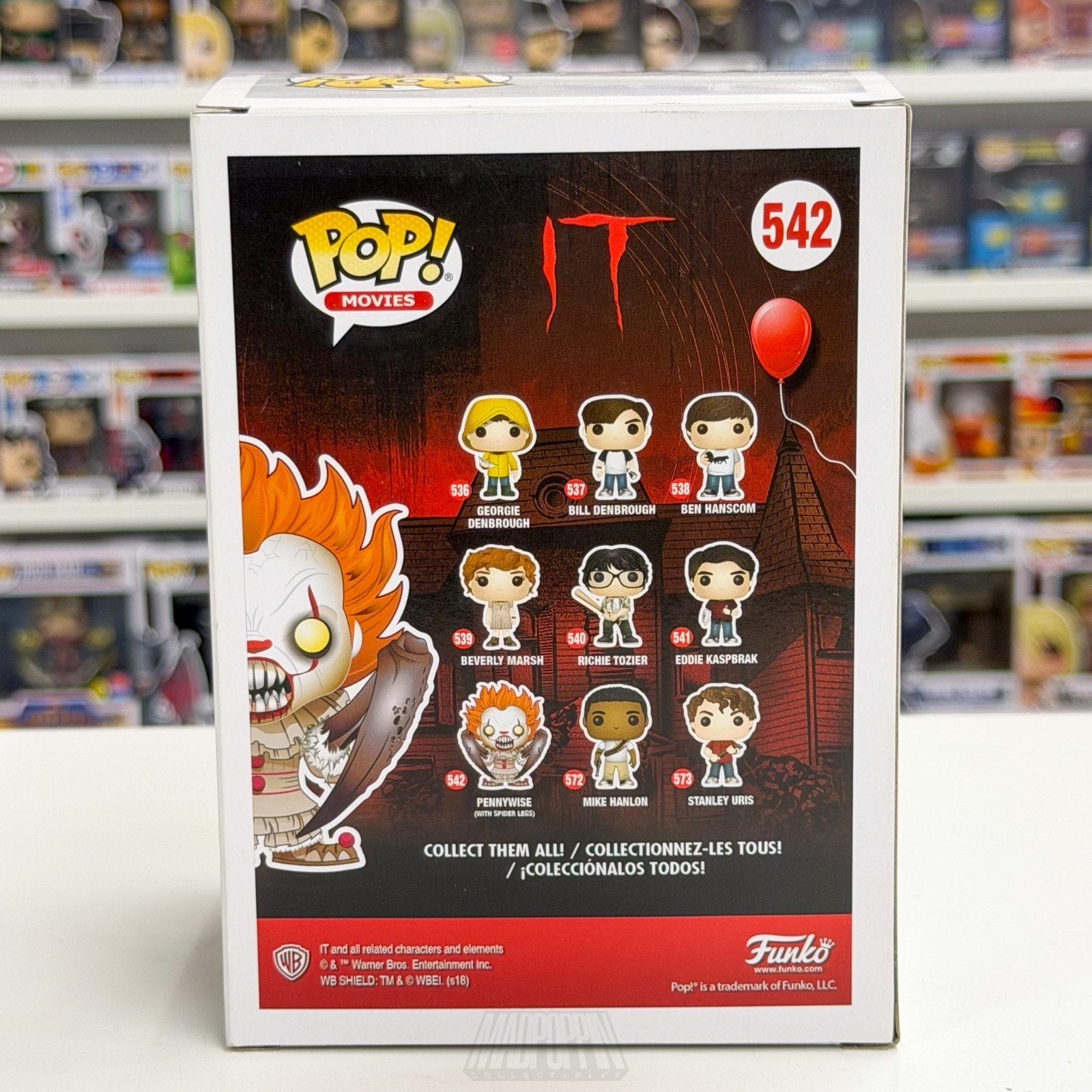 Funko Pop Movies It Pennywise w/Spider Legs 542 Horror Clown Toy Vinyl Figure