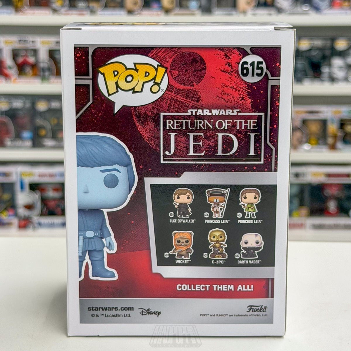 Funko Pop Star Wars Holographic Luke Skywalker Glow Entertainment Earth 615 Toy