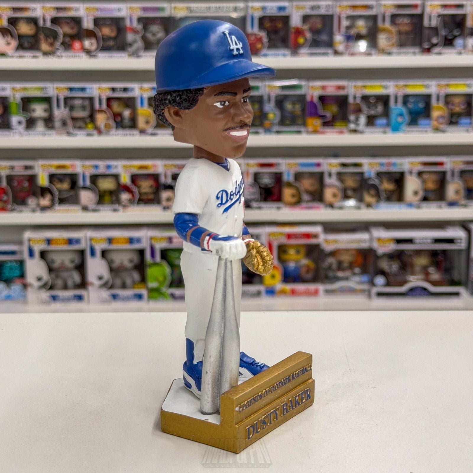 Legends of Los Angeles Dodgers Dusty Baker Bobblehead Gold Baseball MLB Figure