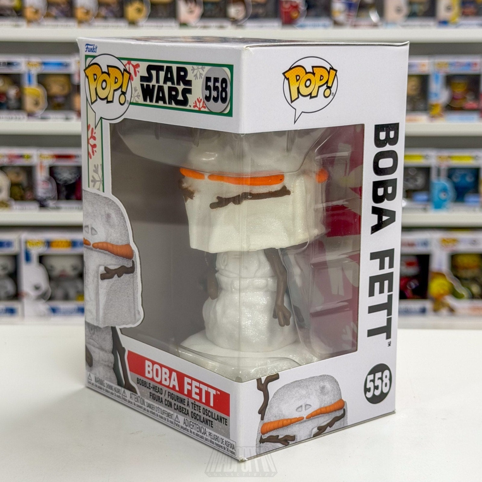 Funko Pop Star Wars Boba Fett Christmas Snowman 558 Bounty Hunter Vinyl Figure