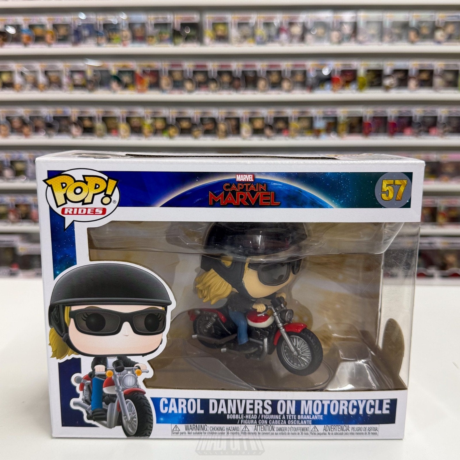 Funko Pop Rides Marvel Captain Carol Danvers on Motorcycle 57 Toy Vinyl Figure