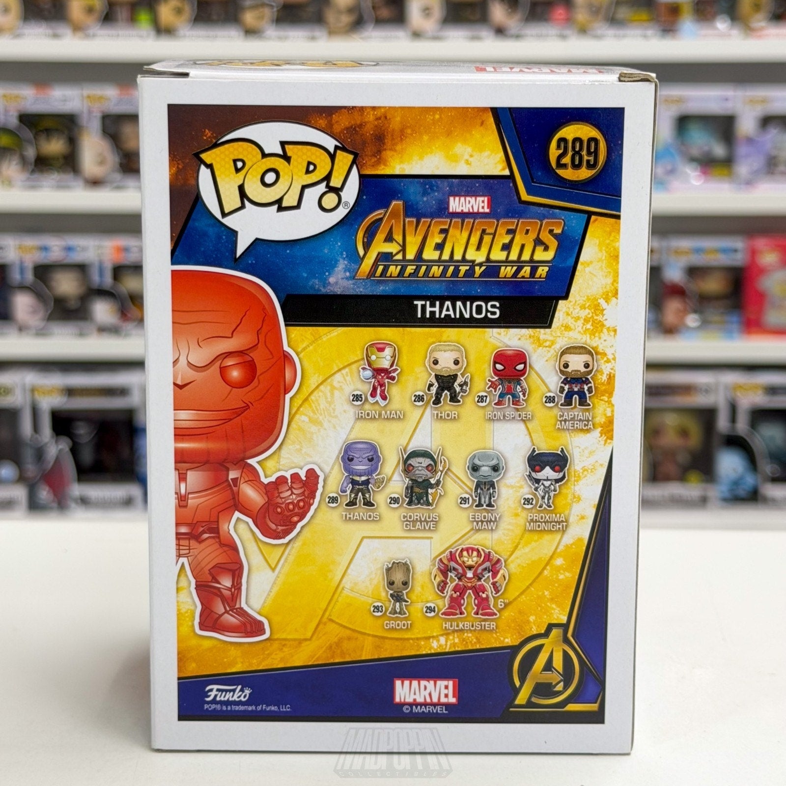 Funko Pop Marvel Avengers Infinity War Thanos Walmart Red Chrome 289 Toy Figure