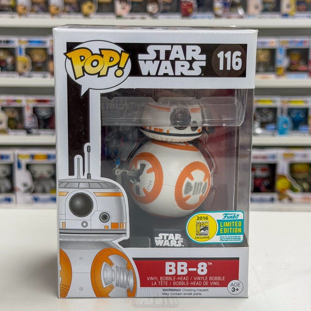 Funko Pop Star Wars Episode 7 BB-8 Thumbs Up SDCC Official Con Sticker 116 Vinyl