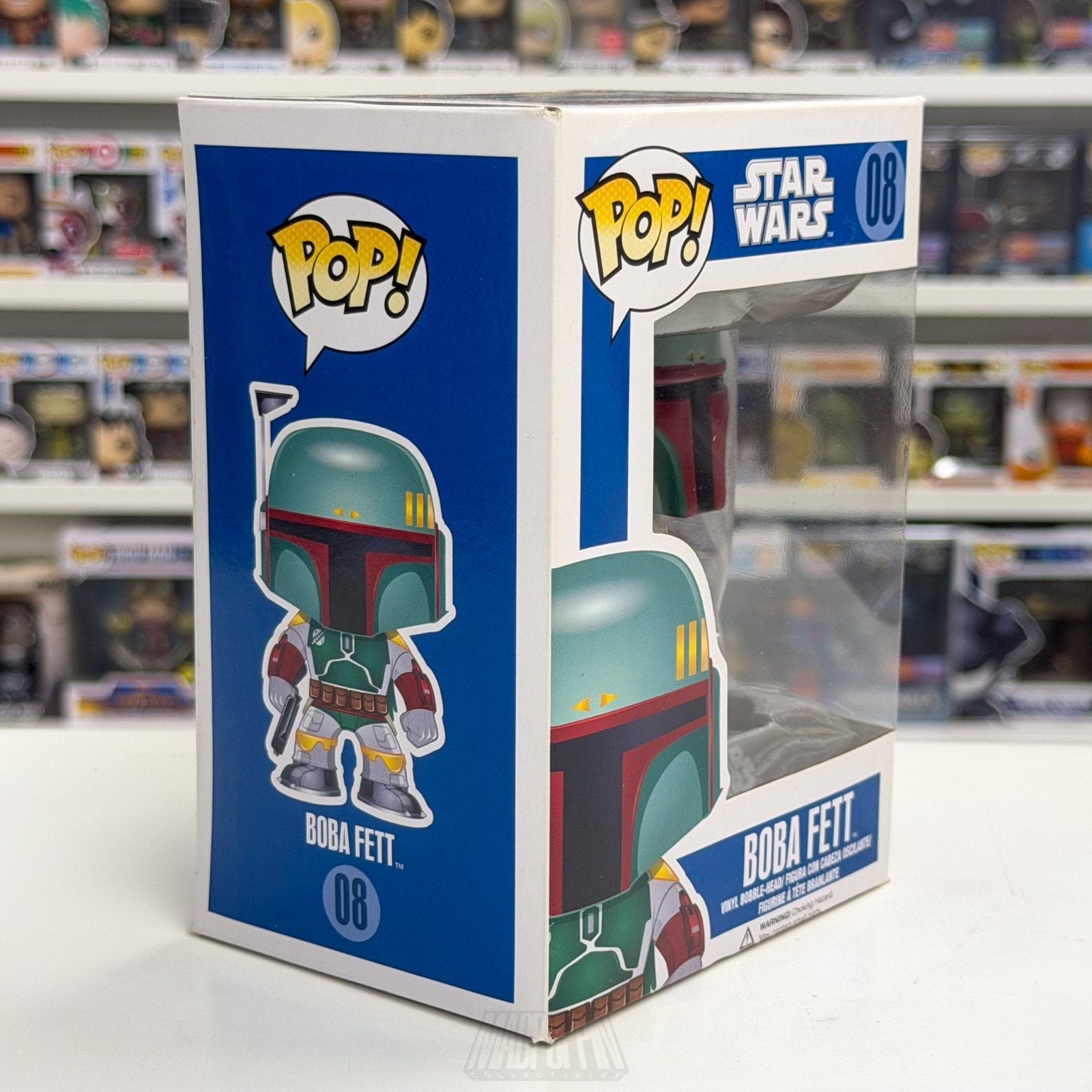 Funko Pop Star Wars Boba Fett Blue Box 08 Mandalorian Bounty Hunter Vinyl Figure