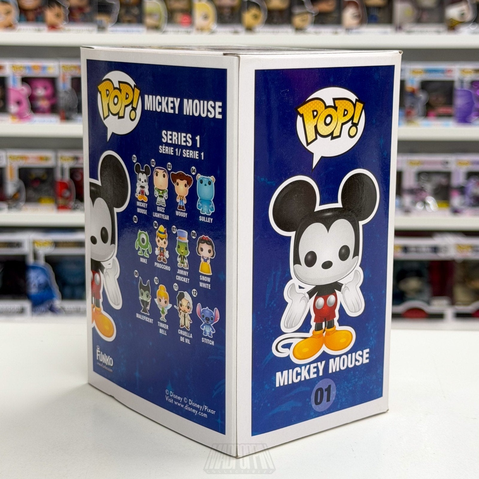 Funko Pop Disney Mickey Mouse OG Blue Logo Box 01 Mascot Icon Toy Vinyl Figure