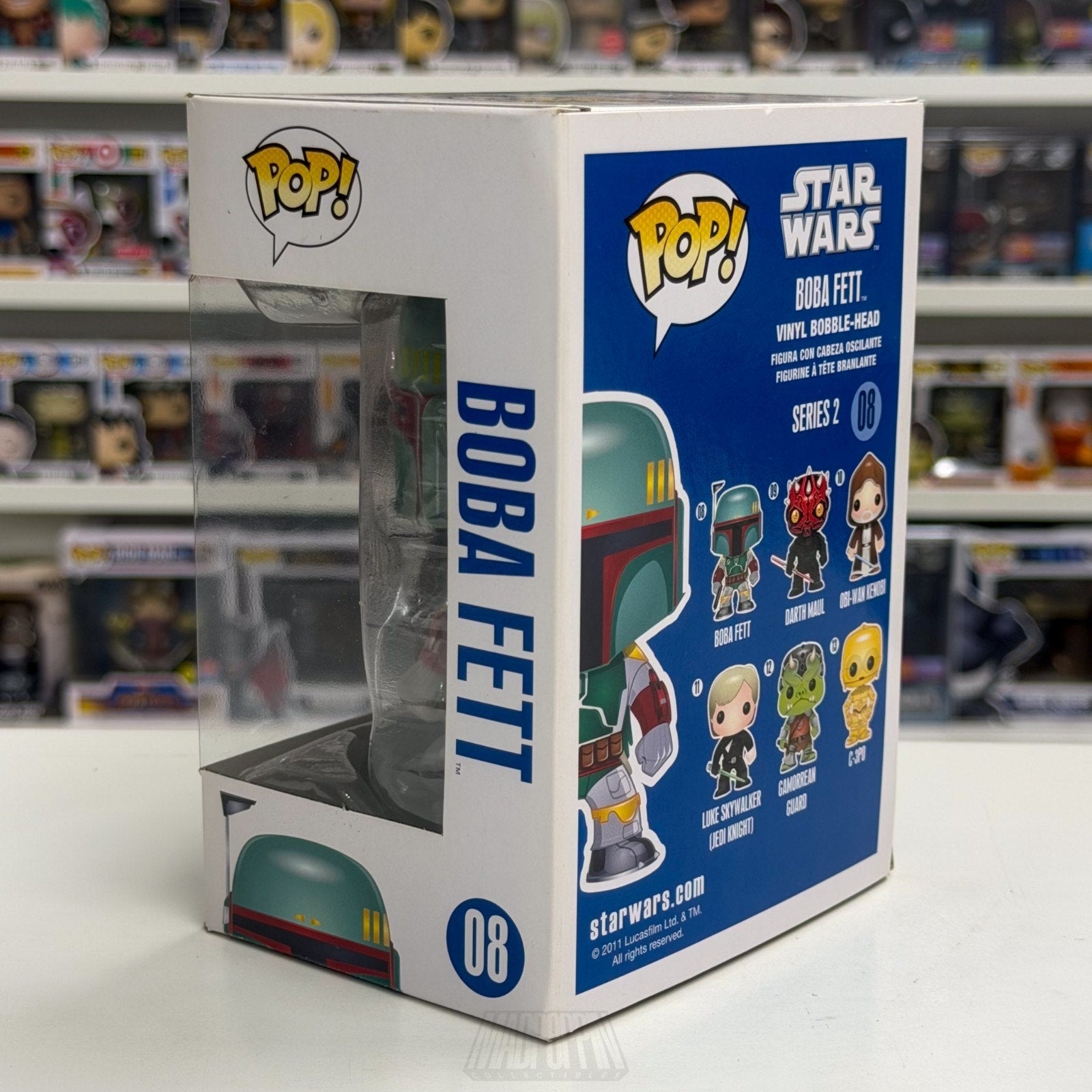 Funko Pop Star Wars Boba Fett Blue Box 08 Mandalorian Bounty Hunter Vinyl Figure