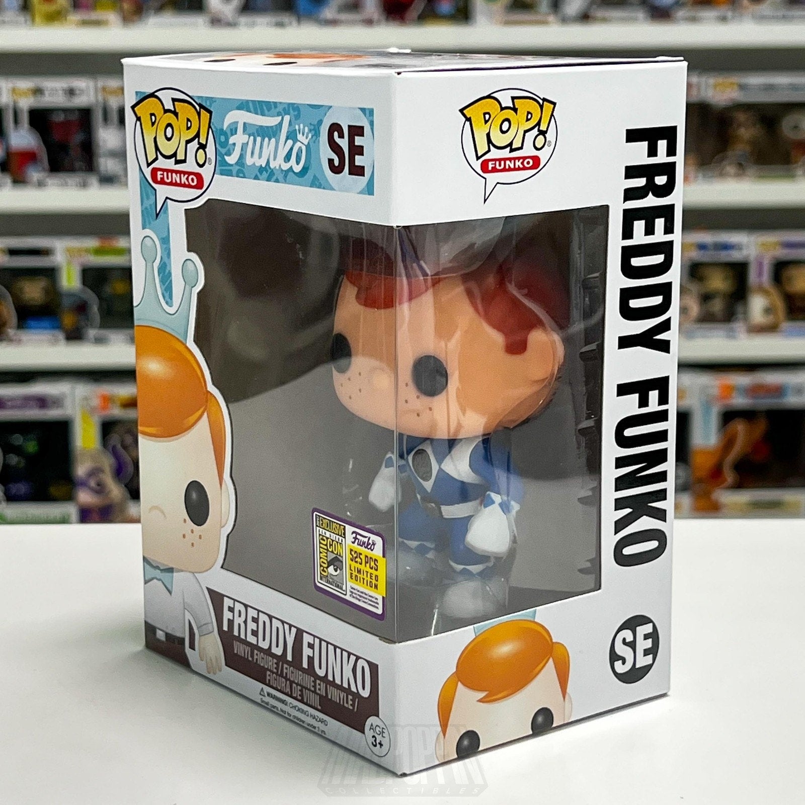 Funko Pop Fundays Freddy as Blue Ranger 525PCS SE SDCC MMPR Ranger Vinyl Figure