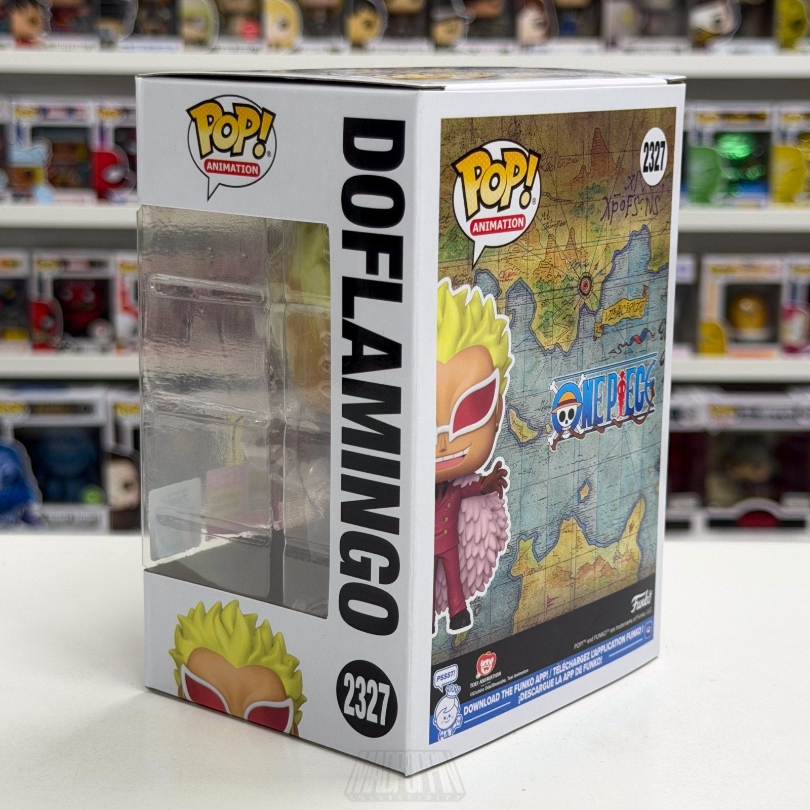 Funko Pop Anime One Piece Doflamingo Flocked 2327 SDCC 2026 OFFICIAL CON STICKER