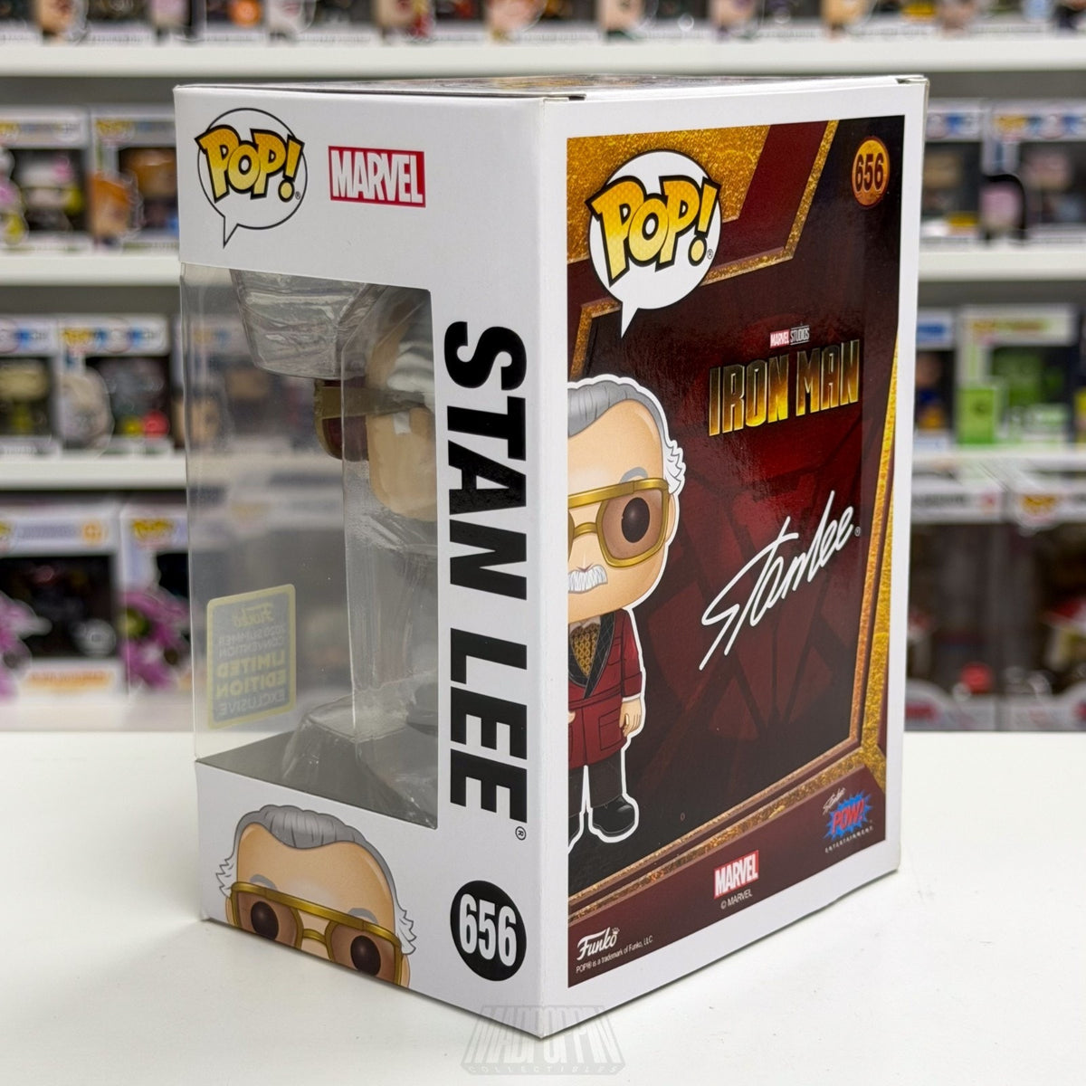 Funko Pop Marvel Studios Iron Man Stan Lee SDCC 656 MCU Excelsior Vinyl Figure