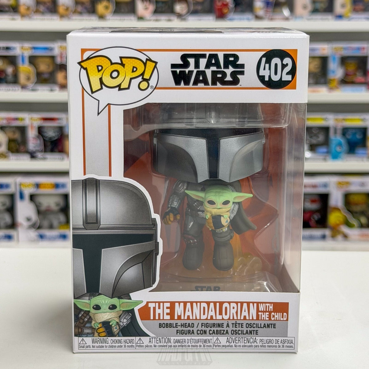 Funko Pop Star Wars The Mandalorian w/The Child 402 Grogu Baby Yoda Vinyl Figure