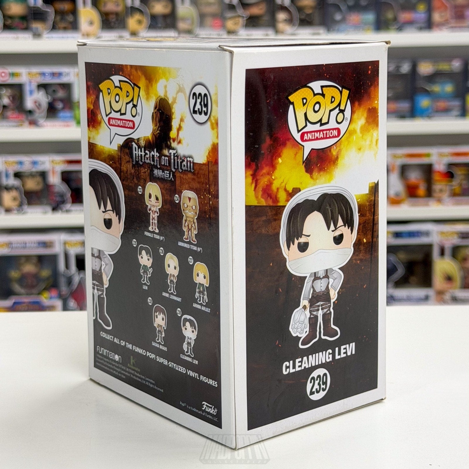 Funko Pop Anime Attack on Titan Cleaning Levi Hot Topic 239 Manga Vinyl Figure
