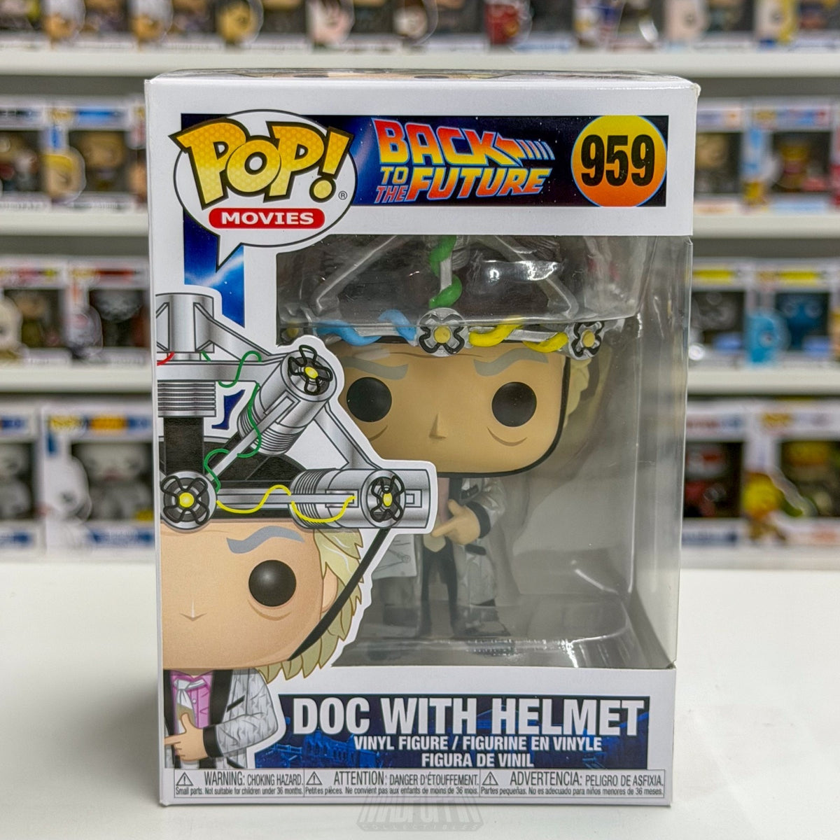Funko Pop Movies Back to the Future Doc w/Helmet 959 Time Machine Vinyl Figure