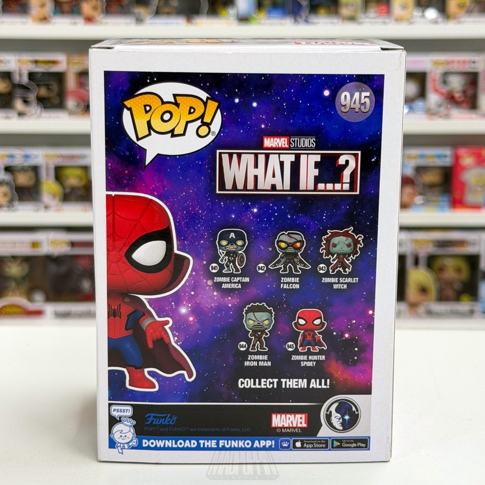 Funko Pop Marvel What If Zombie Hunter Spidey 945 MCU Spider-Man Vinyl Figure