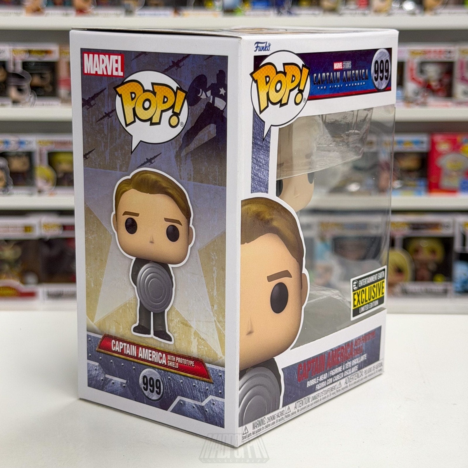 Funko Pop Marvel Captain America Prototype Shield Entertainment Earth 999 Figure